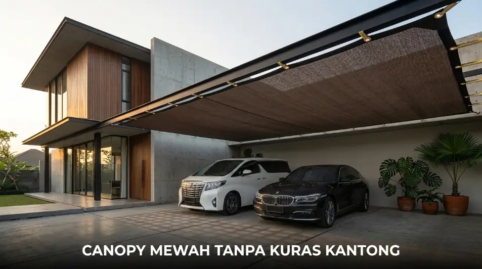 Carport premium dengan paranet Rimbuna